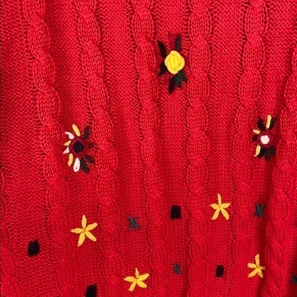 Vintage Floral Embroidered Sweater size L - Picture 14 of 16
